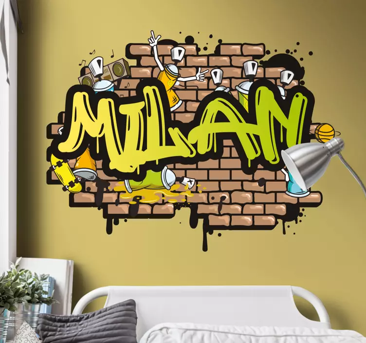 Urban wall decal colorful urban graffiti art - TenStickers