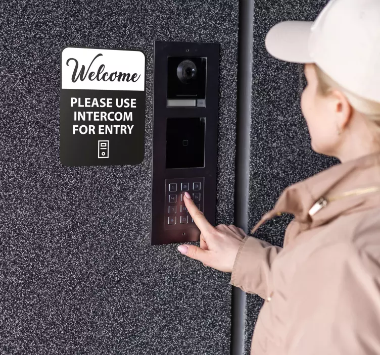 Utilice el intercomunicador para traducir este texto al inglés.Us - TenStickers