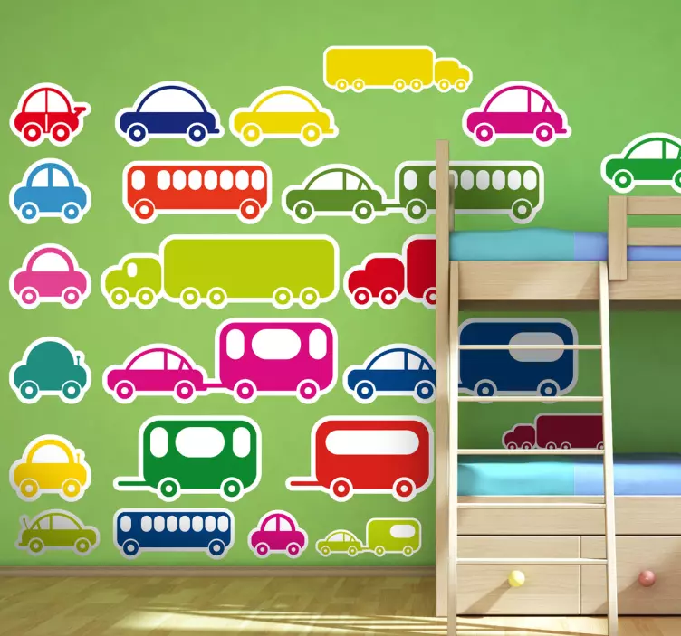 Vehicle Set Kids Stickers - TenStickers