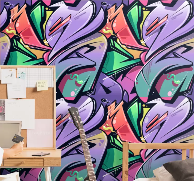 Vibrant abstract graffiti teenage wall decals - TenStickers