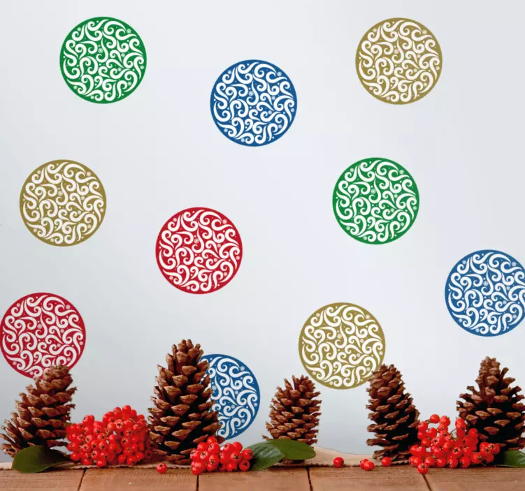 Vibrant Circular Motifs decoration wall sticker - TenStickers
