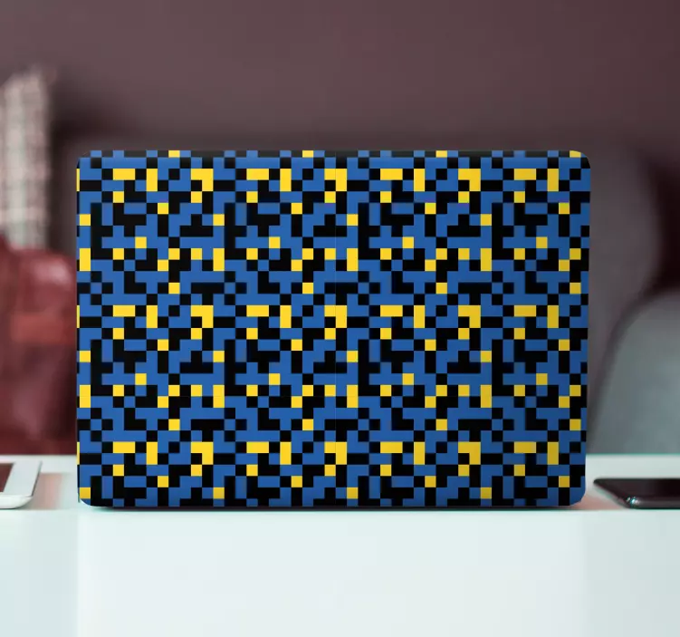Vibrant Geometric Arrangement laptop skin - TenStickers