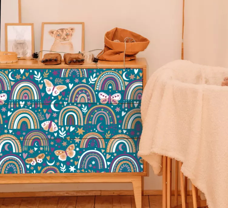 Vibrant rainbow designs furniture sticker - TenStickers