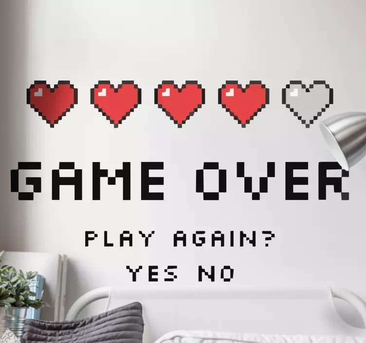 Video game sticker pixel heart monitor - TenStickers
