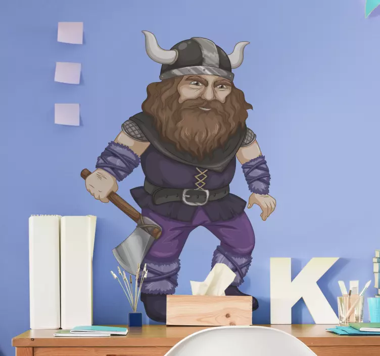 Viking warrior figure character sticker - TenStickers