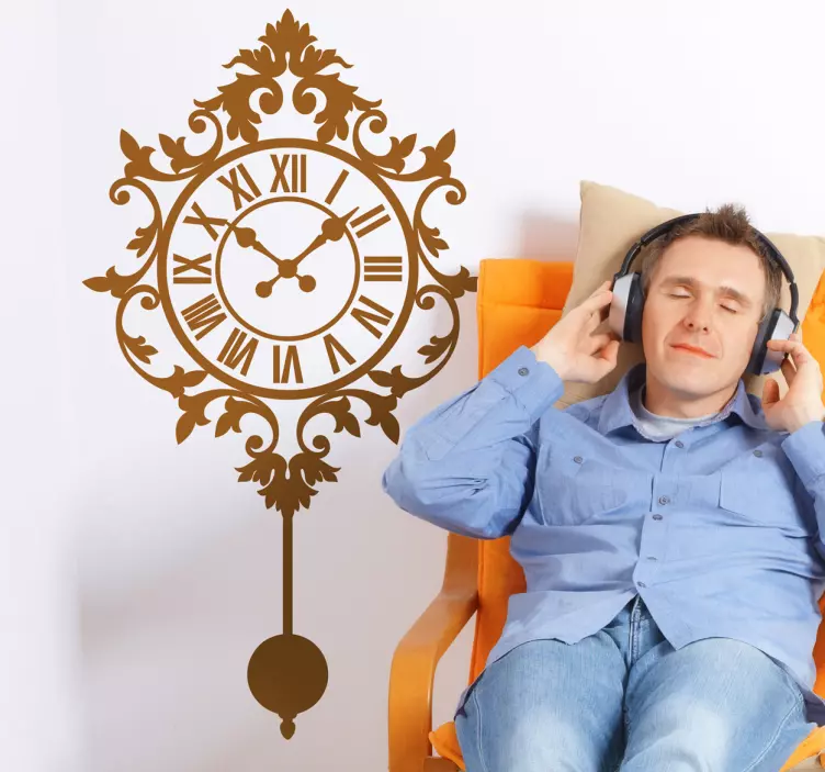 Vintage Clock Wall Sticker - TenStickers