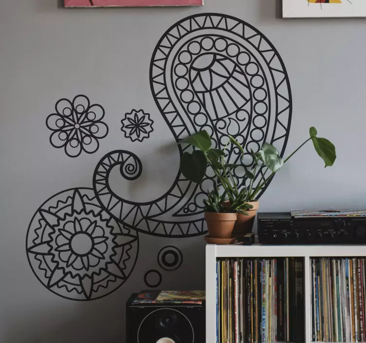 Vintage Paisley Motif decoration wall sticker - TenStickers