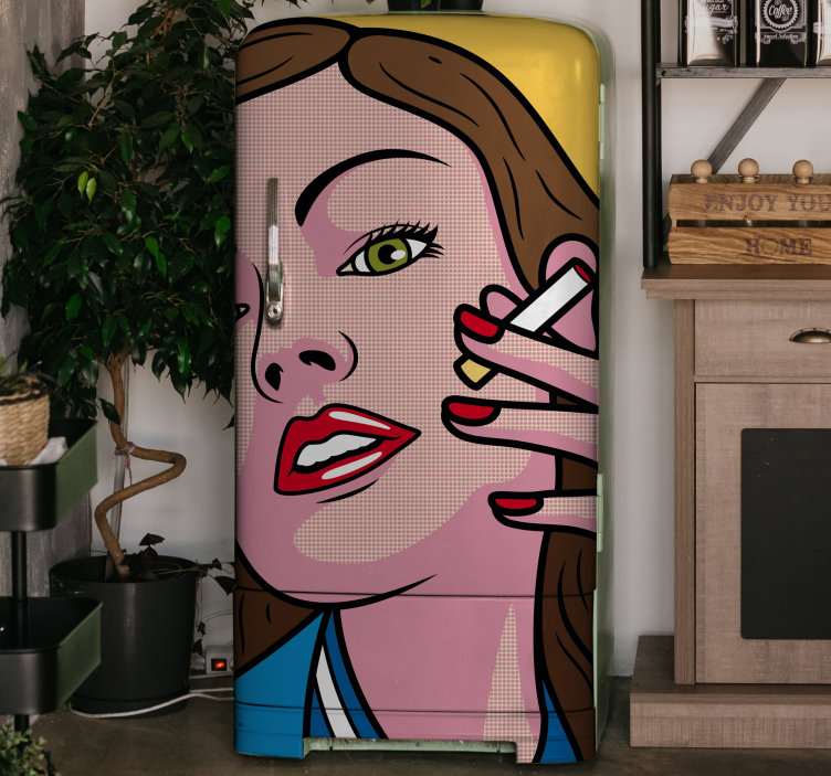 Vintage Pop Art Face fridge sticker - TenStickers