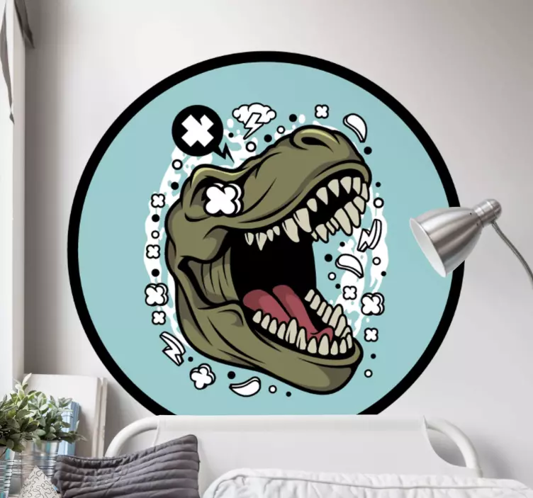 Vivid dinosaur head dinosaur wall sticker - TenStickers