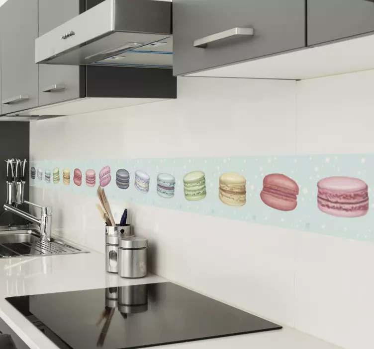 Wall border sticker macaroon dessert design - TenStickers
