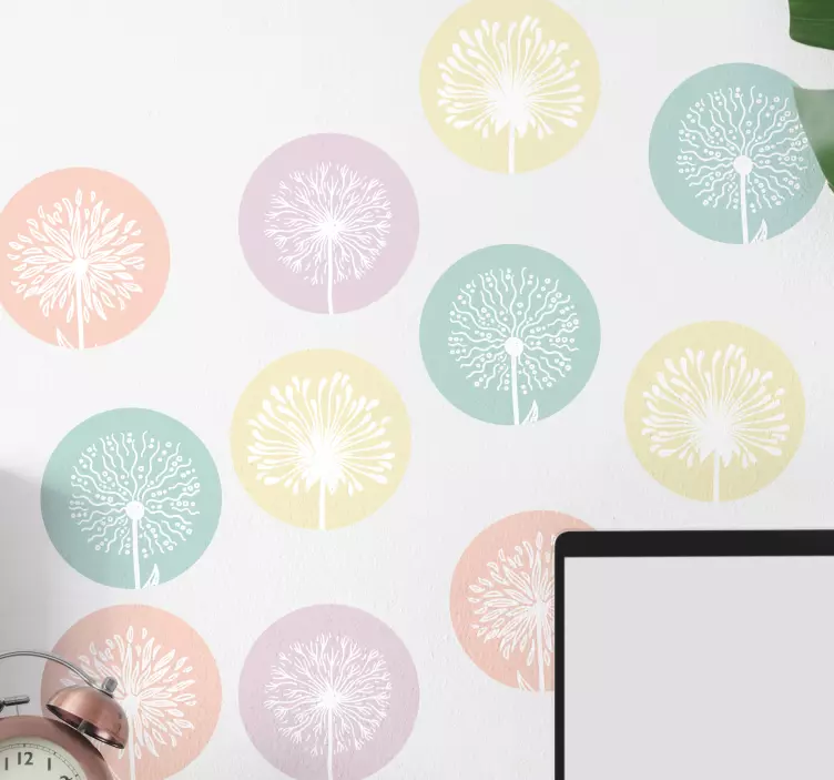 Wall sticker dandelion circle shapes - TenStickers