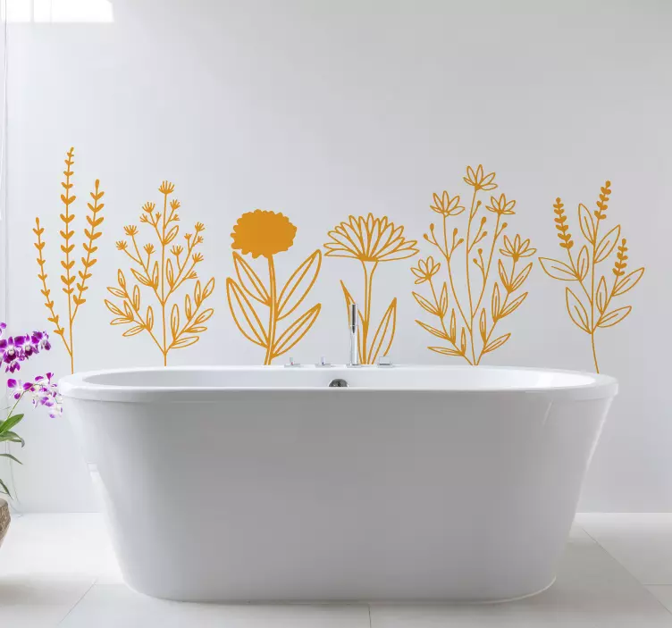 Wall sticker floral decorative elements - TenStickers