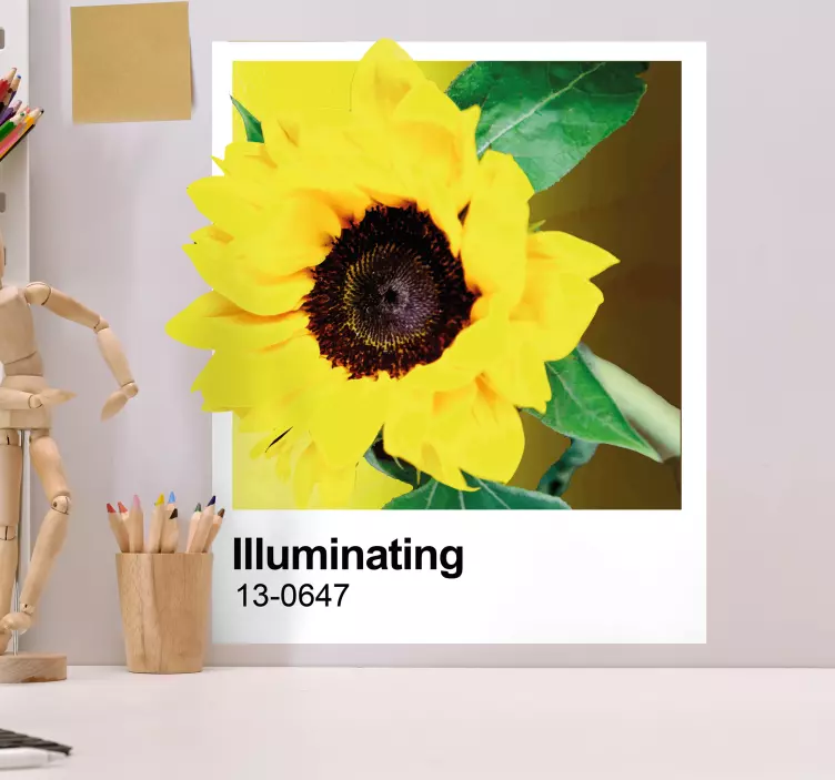 Wall sticker sunflower floral accent - TenStickers