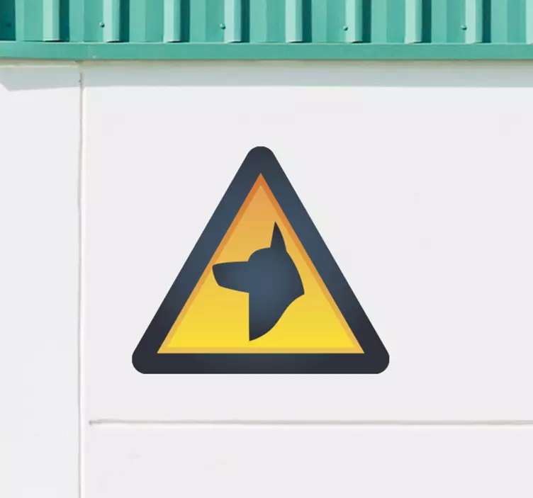 Warning Dog Sign cat sticker - TenStickers