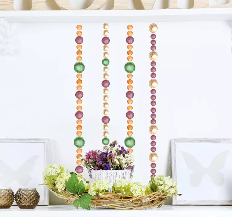 Watercolour Pearl Strings Wall Sticker - TenStickers