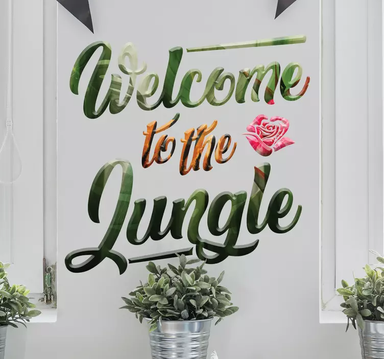 welcome to the jungle song lyric sticker - TenStickers