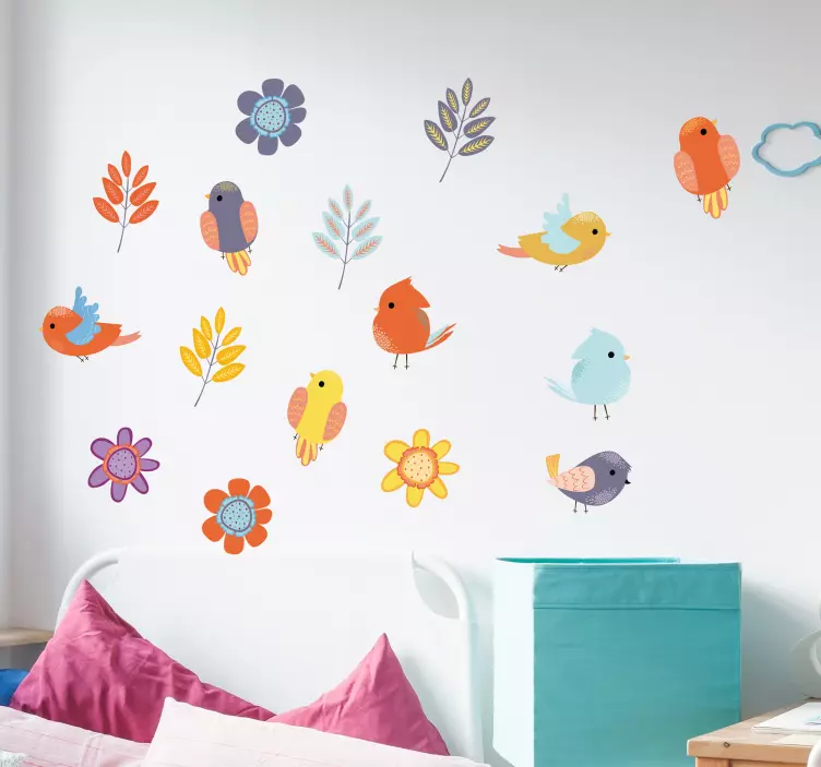Whimsical Bird Collection sticker birds - TenStickers