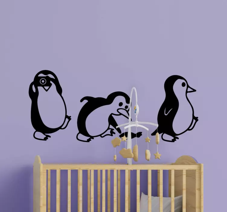 Whimsical Penguin Clan location sticker - TenStickers