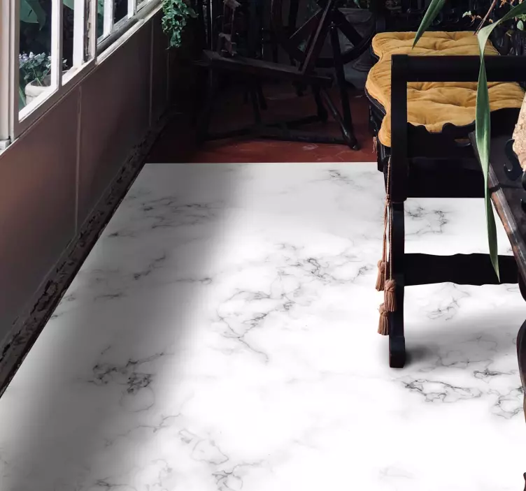 White grey marble floor sticker floor sticker - TenStickers