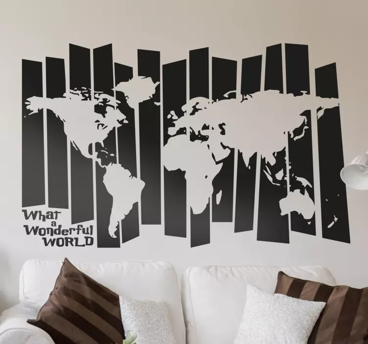 World map vintage wall sticker - TenStickers