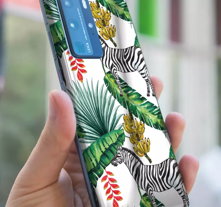 Zebra Tropical Design huawei sticker - TenStickers