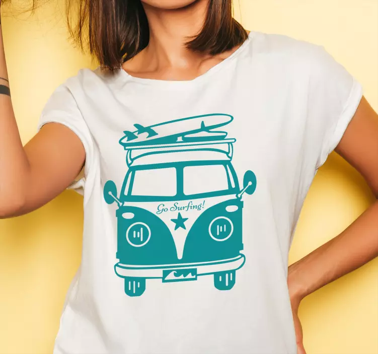 Cartoon hippie van custom t-shirt - TenStickers