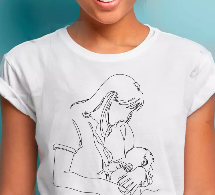 Delicate hand drawn mother Mothers day shirt - TenStickers