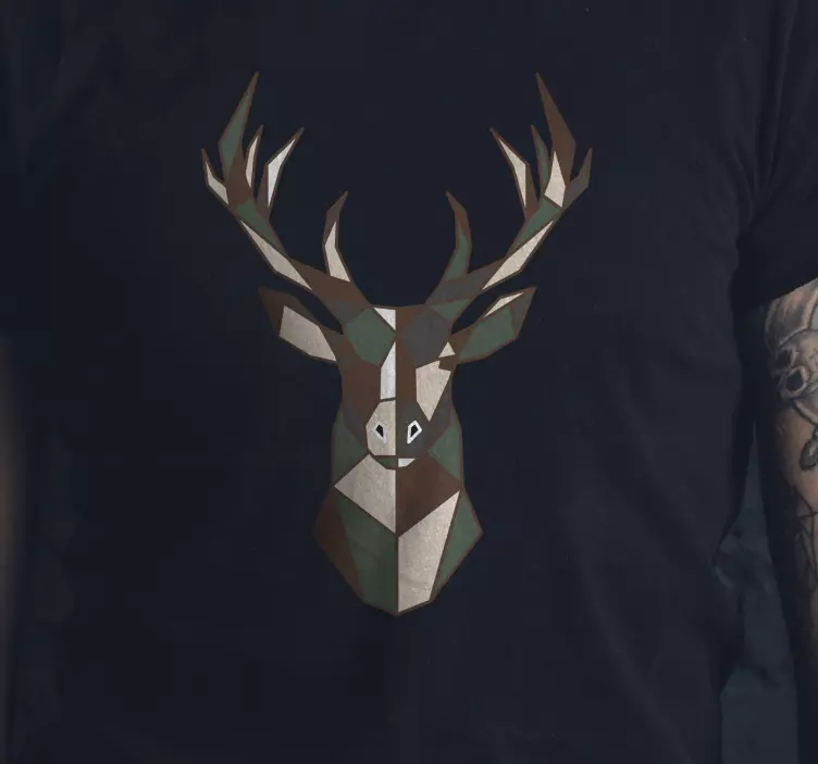 Geometric stag custom t-shirt - TenStickers