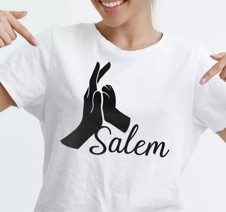 Hand gesture with name t-shirt - TenStickers