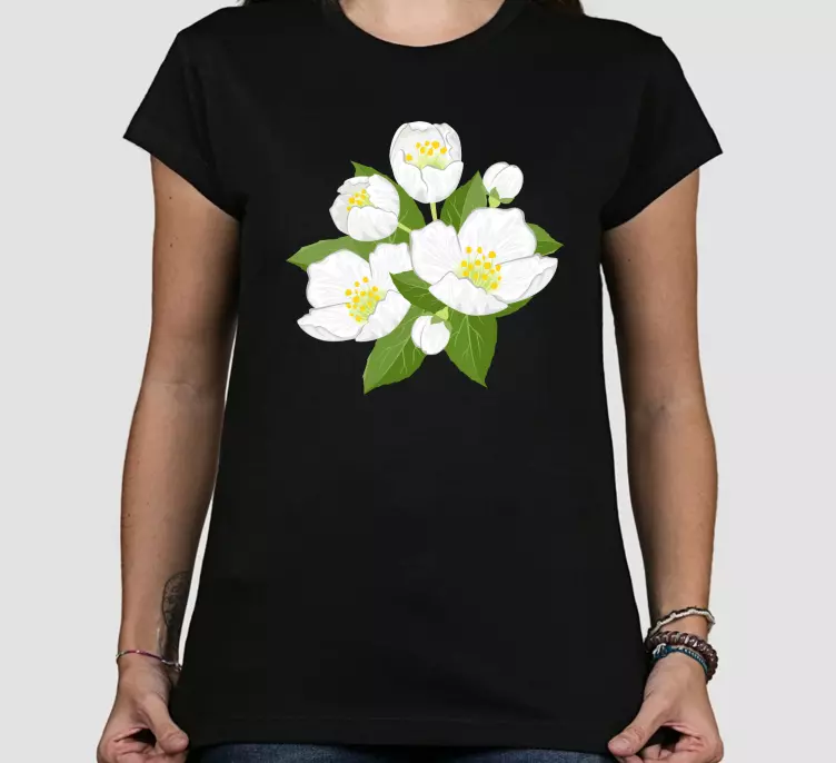 illustration jasmine flowers custom t-shirt - TenStickers