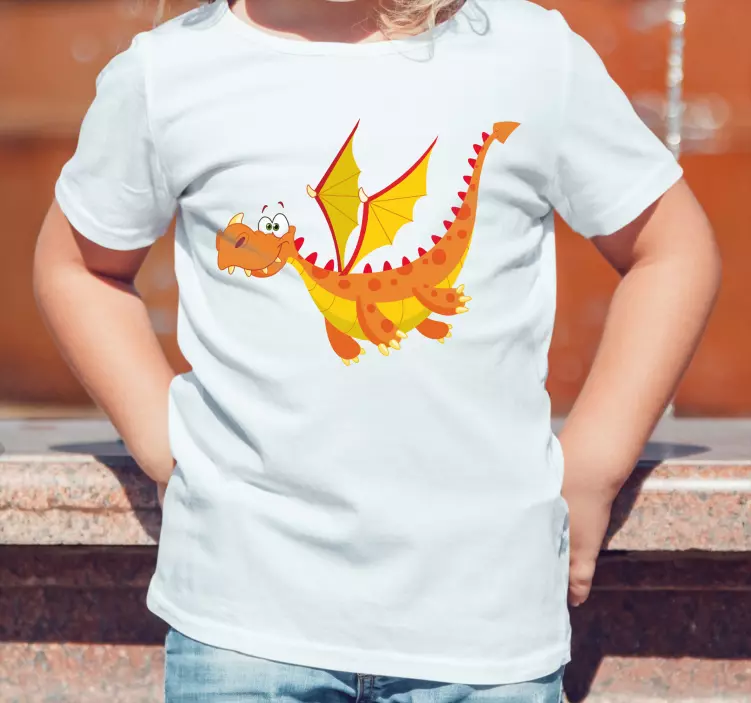 Orange dragon Kids t-shirt - TenStickers