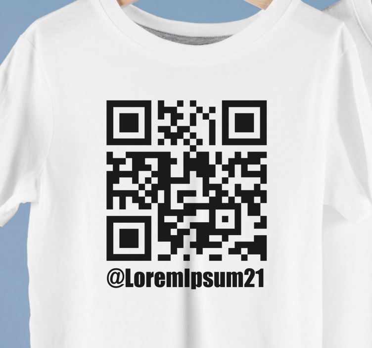 T-shirt with name monocolor instagram qr code - TenStickers