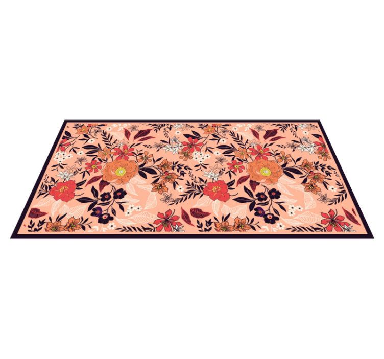 Botanical Garden Tapestry floral vinyl rug - TenStickers