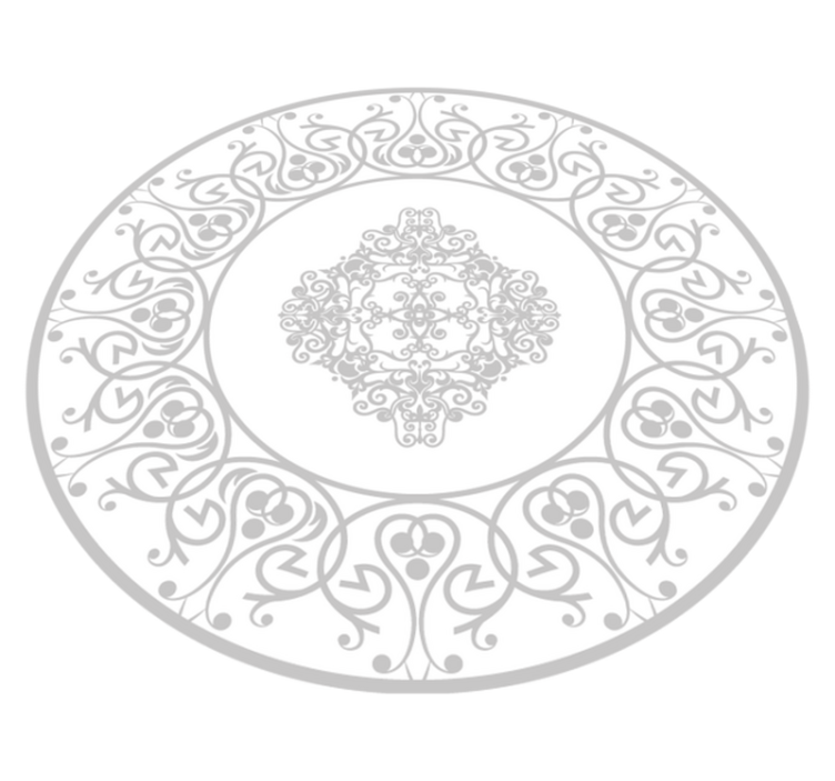 round damask white  vinyl rug - TenStickers
