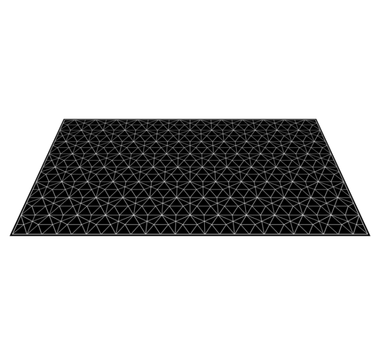 Lined star pattern black vinyl rug - TenStickers