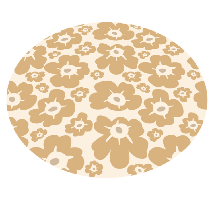 Beige poppies floral vinyl rug - TenStickers