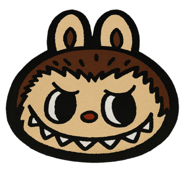 Classic brown Labubu kids vinyl rug - TenStickers