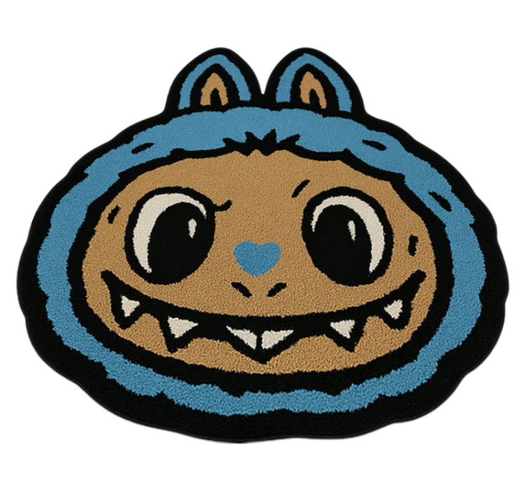 Blue Labubu design kids vinyl rug - TenStickers