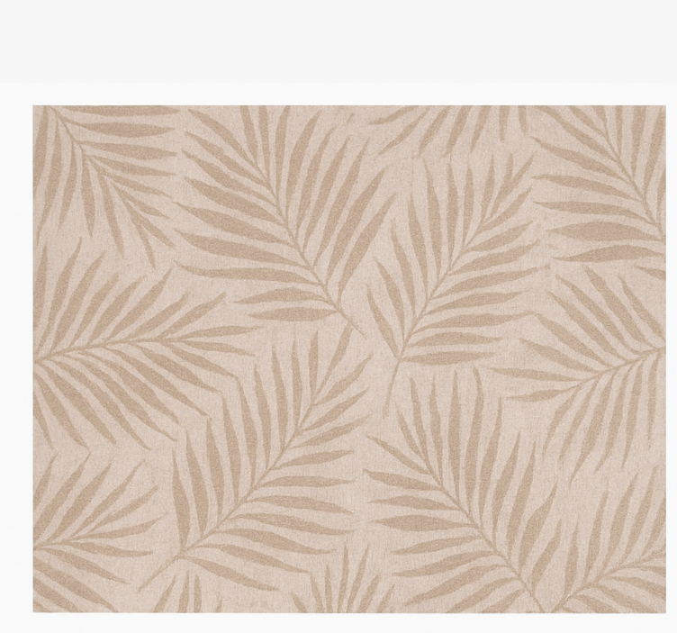 Subtle Palm Frond dining room vinyl rug - TenStickers