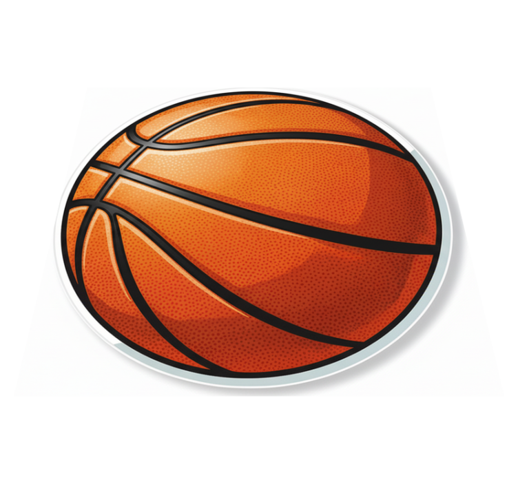 Circular vinyl rug with orange basketball design - TenStickers