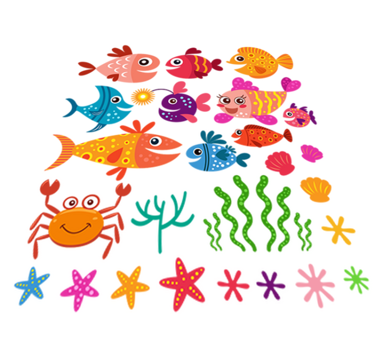 Animal vinyl rug fishes for kids - TenStickers