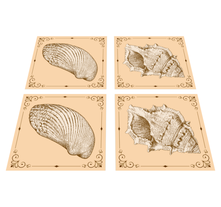 Vintage seashells animal vinyl rug - TenStickers