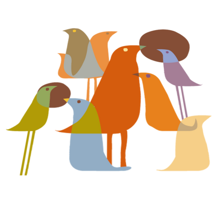 Animal vinyl rug in minimalist bird design - TenStickers