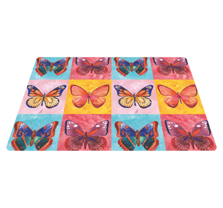 Multicolored butterflies animal vinyl rug - TenStickers