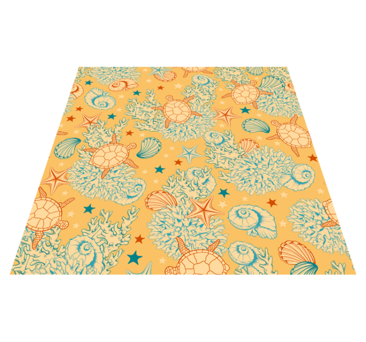 Animal vinyl rug in soft undersea colors - TenStickers