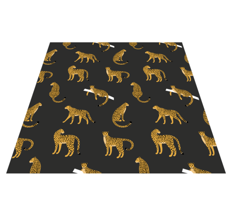 Animal vinyl rug with leopards on dark background - TenStickers