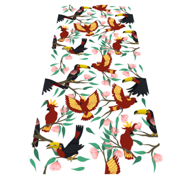 Flying parrots and toucans animal vinyl rug - TenStickers