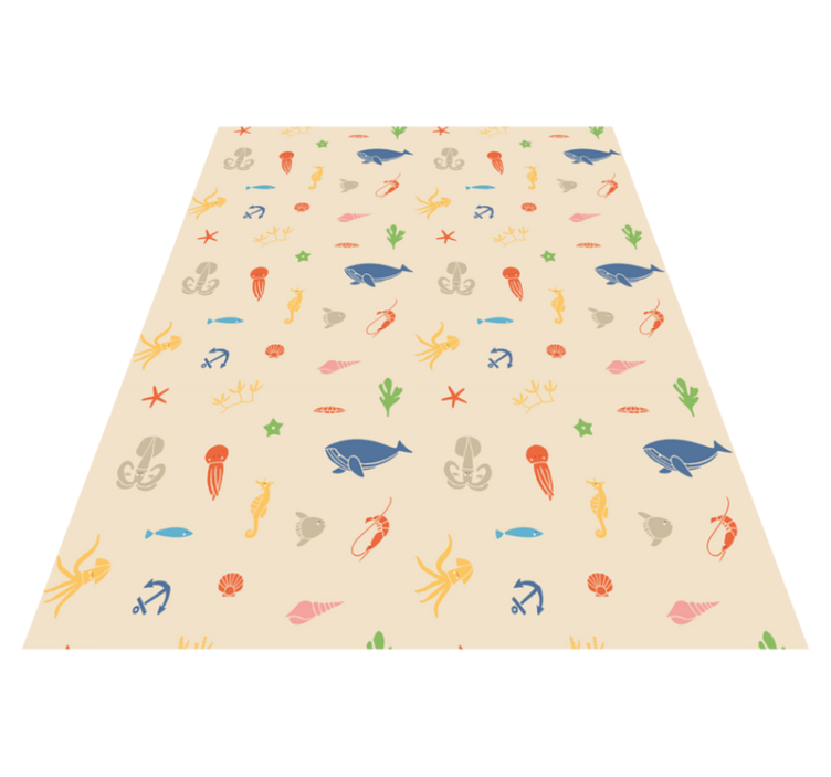 Animal vinyl rug with marine creatures design - TenStickers