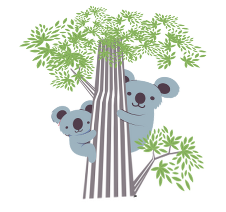 Animal vinyl rug koalas on a tree - TenStickers