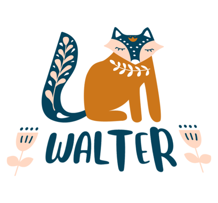 Animal vinyl rug fox character design - TenStickers